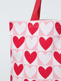 John Lewis hearts cotton tote bag pink red - British product