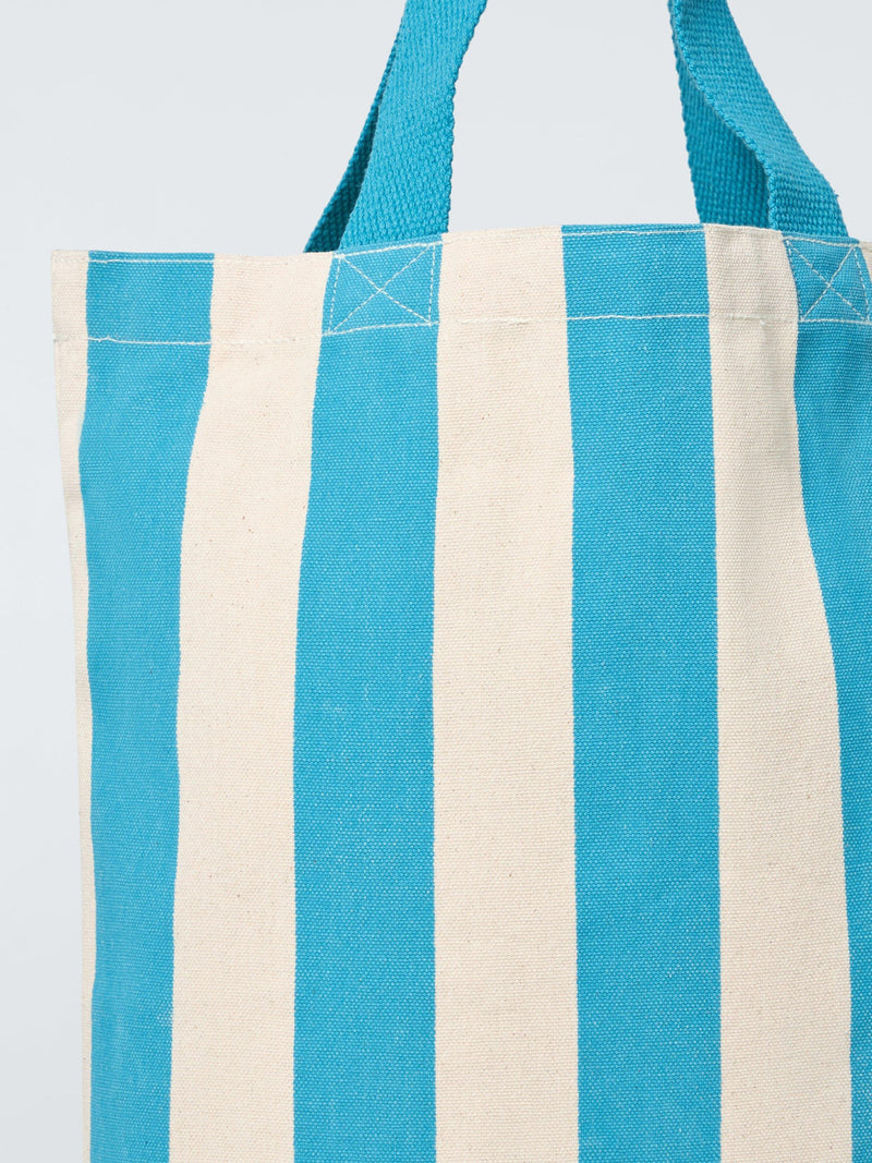 John Lewis teal stripe cotton tote bag - British product