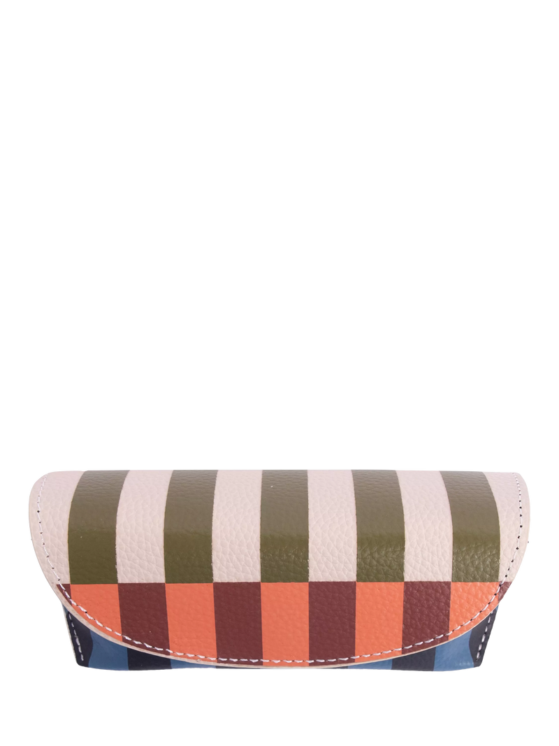 Gardner stripe faux leather glasses case, imported from the UK