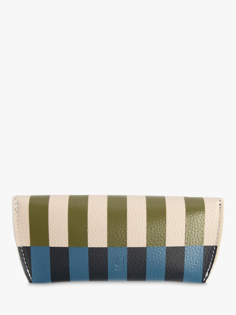 Gardner stripe faux leather glasses case, imported from the UK