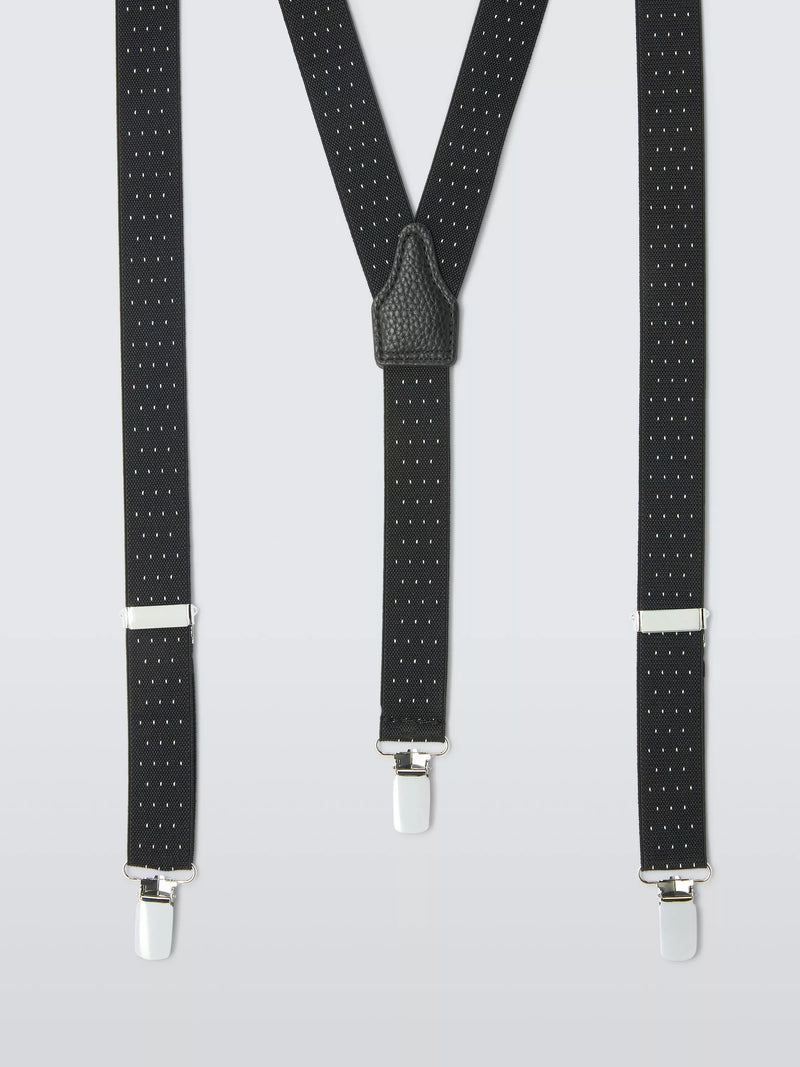 John Lewis spot pattern narrow braces black - British product