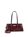 Dune London Depend leather shoulder bag burgundy (British brand)