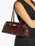 Dune London Depend leather shoulder bag burgundy (British brand)