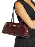 Dune London Depend leather shoulder bag burgundy (British brand)