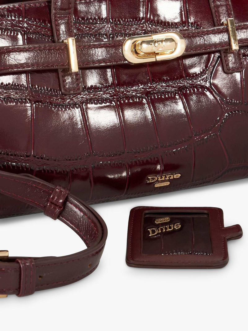 Dune London Depend leather shoulder bag burgundy (British brand)