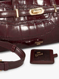 Dune London Depend leather shoulder bag burgundy (British brand)