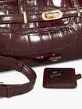 Dune London Depend leather shoulder bag burgundy (British brand)