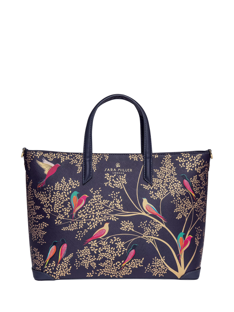 Sara Miller medium tote bag smokey bluebirds (British brand)
