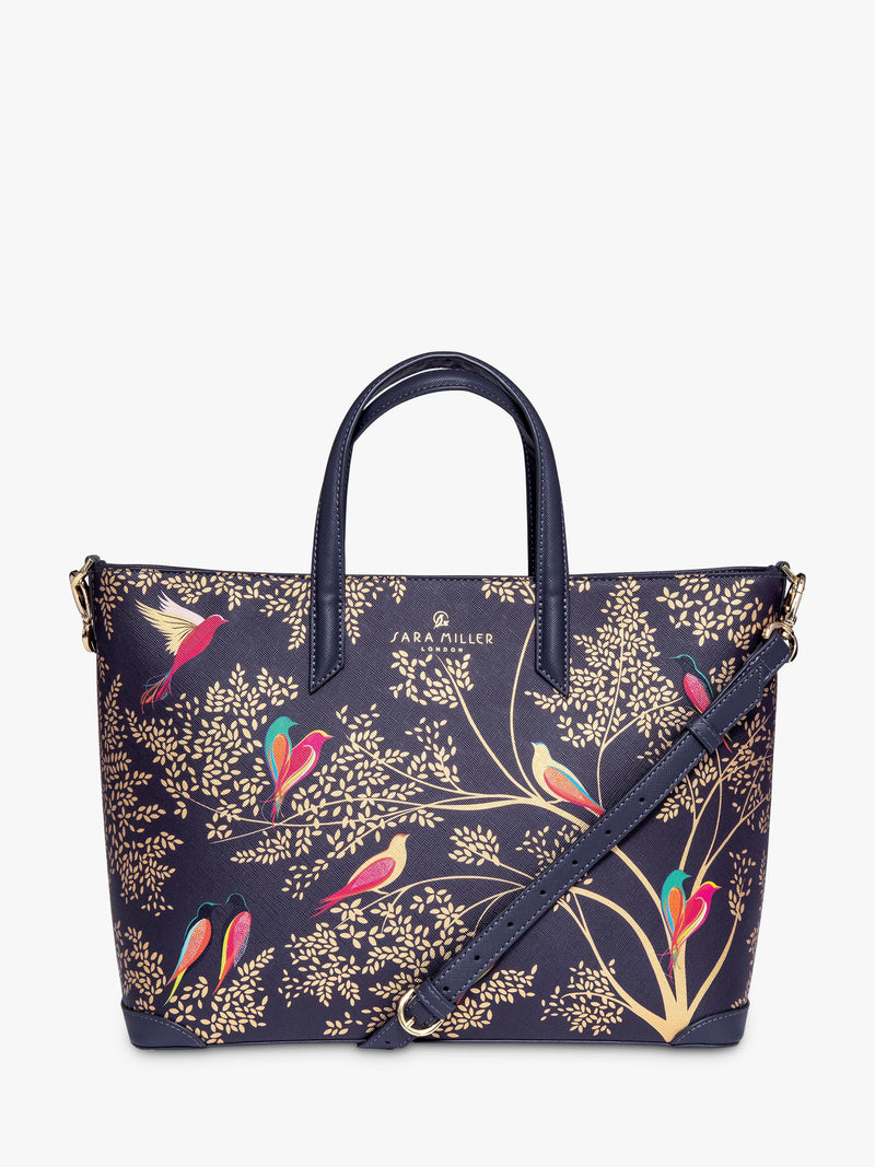 Sara Miller medium tote bag smokey bluebirds (British brand)