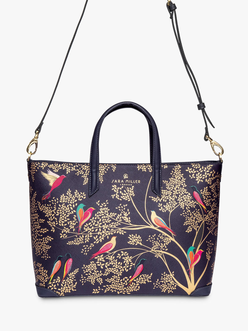 Sara Miller medium tote bag smokey bluebirds (British brand)