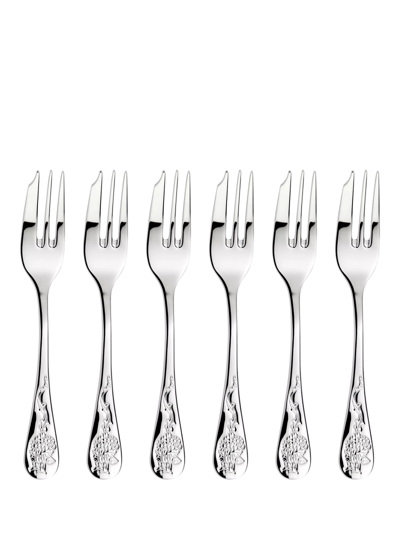 Morris & Co Blackthorn pastry forks set of 6 (British brand)
