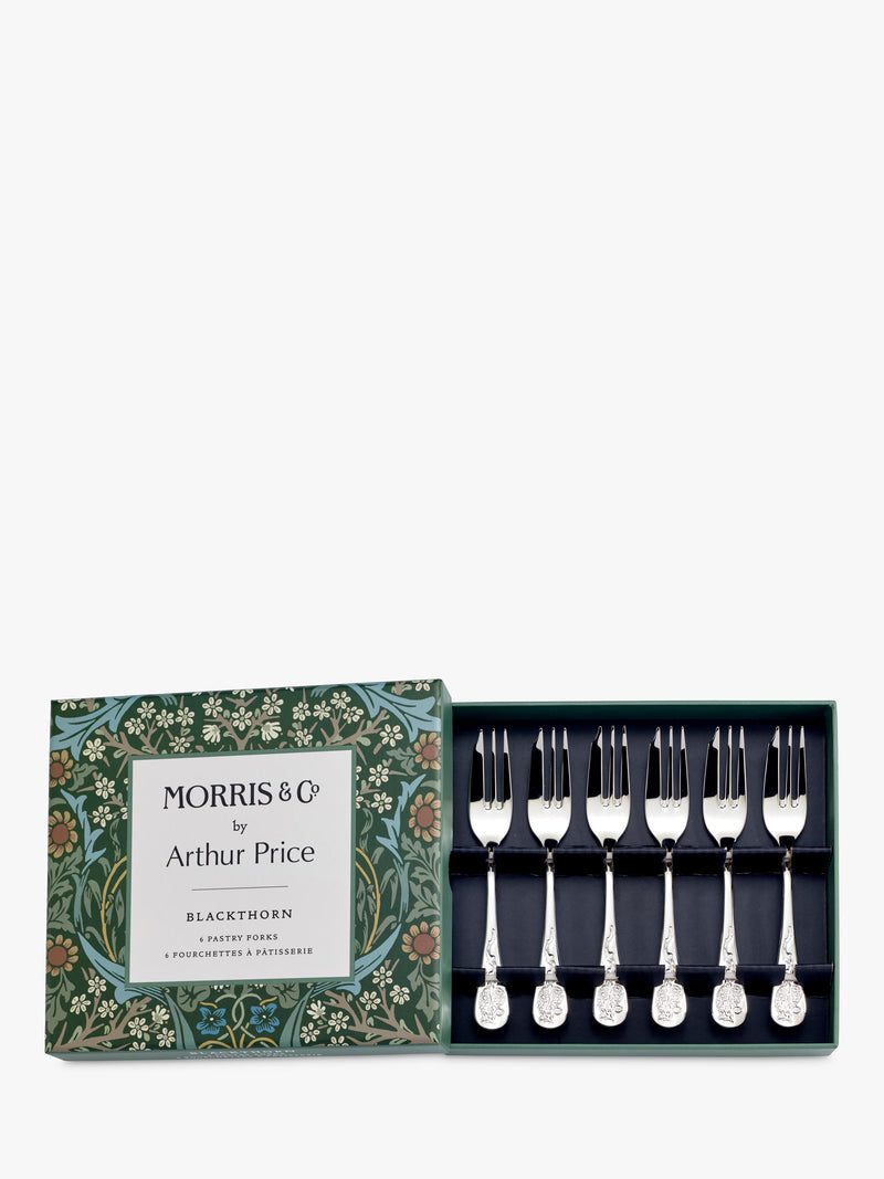 Morris & Co Blackthorn pastry forks set of 6 (British brand)