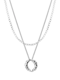 TUTTI Ember double chain necklace in silver, UK version