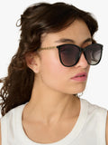 TUTTI oversized polarised sunglasses black gradient gold arms, UK version