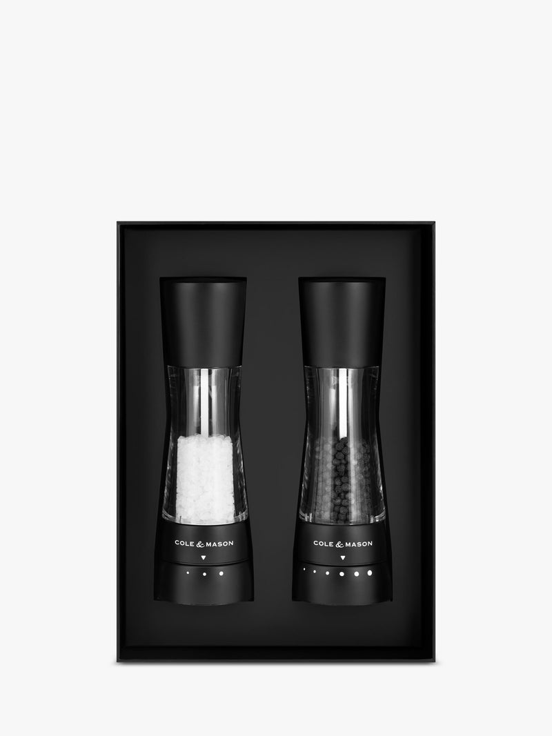 Cole & Mason Derwent salt and pepper mill set matt black - British product