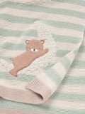 John Lewis green bear stripe blanket 75x100 cm (British brand)
