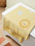 John Lewis knitted blanket yellow for Moses basket, UK version