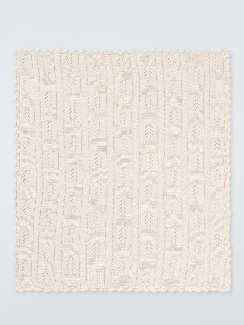 John Lewis scallop trim knitted blanket 80x100 cm - British product