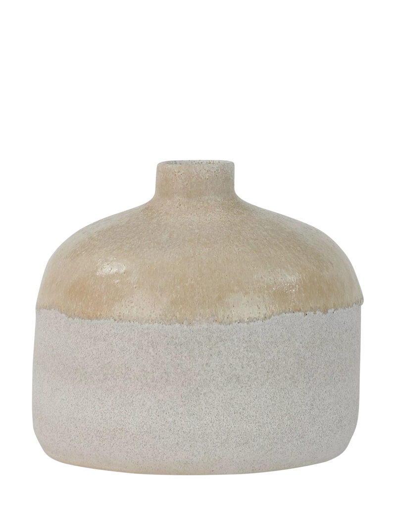 Neptune Leven Round Stoneware Bud Vase, H18cm, Off White