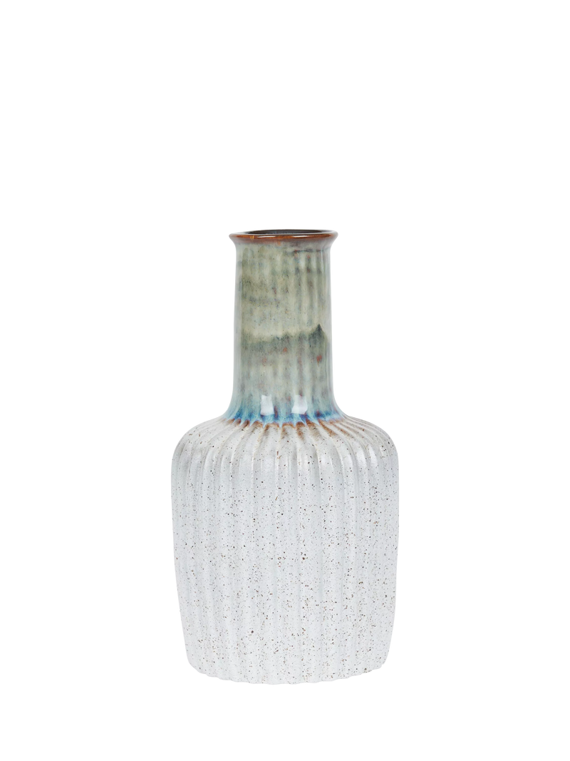 Neptune Potterne tall stoneware vase 30cm blue, imported from the UK