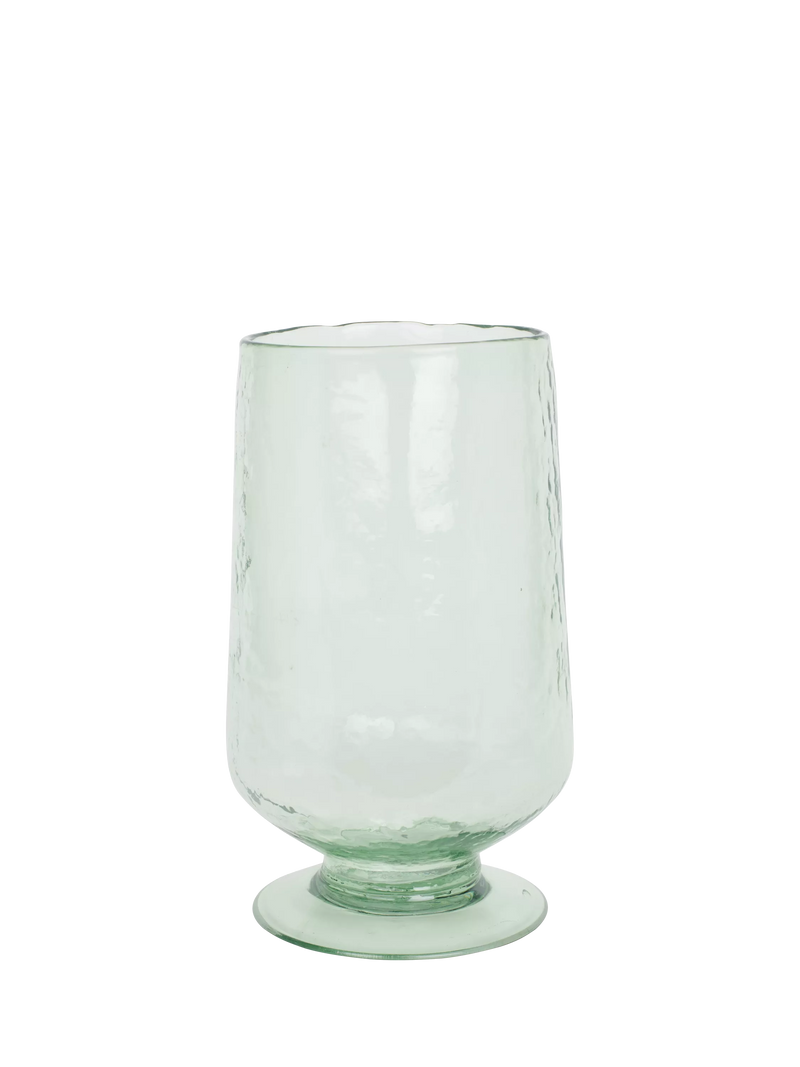 Neptune hammered glass hurricane vase H30.5cm, imported from the UK