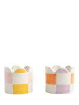 John Lewis Caroline Gardner Check Stoneware Egg Cups Pack of 2- Buy online at McGrocer