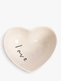 Caroline Gardner Check Heart Trinket Bowl in pink and orange (British brand)