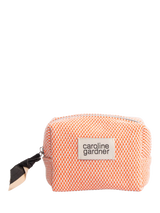 John Lewis Caroline Gardner Checks Mini Cosmetic Bag, Orange- Buy online at McGrocer
