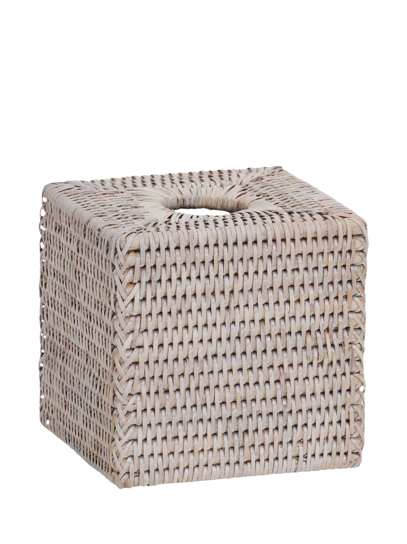 Neptune rattan tissue box natural white washed 14cm (British brand)
