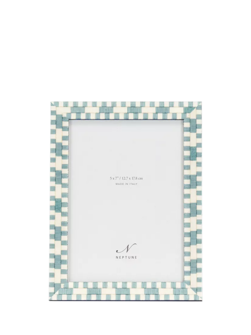 Neptune blue wood photo frame 5x7 inches, imported from the UK