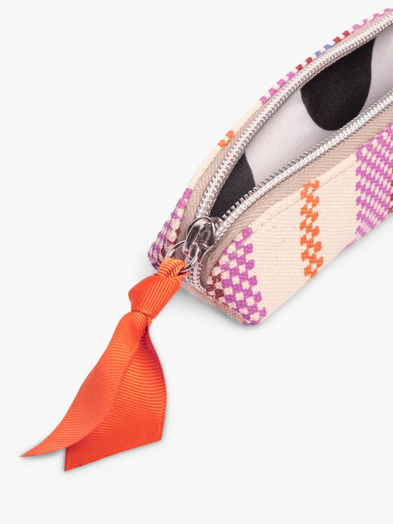 Caroline Gardner checkerboard slim pencil case check stripe - British product