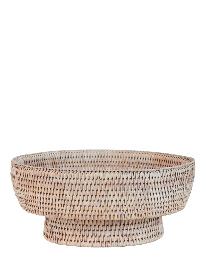 Neptune rattan fruit bowl natural white washed 30cm, UK version
