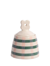 John Lewis Caroline Gardner Floral Lid Jar in Pink/Teal Ceramic Stoneware H9 x W11cm- Buy online at McGrocer