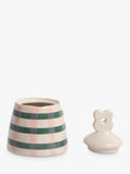 Caroline Gardner floral lid jar pink/teal - British product