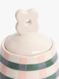 Caroline Gardner floral lid jar pink/teal - British product