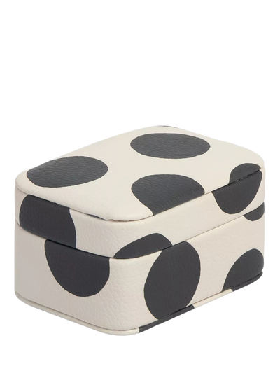 John Lewis Caroline Gardner Spot Mini Jewellery Box Black/White- Buy online at McGrocer