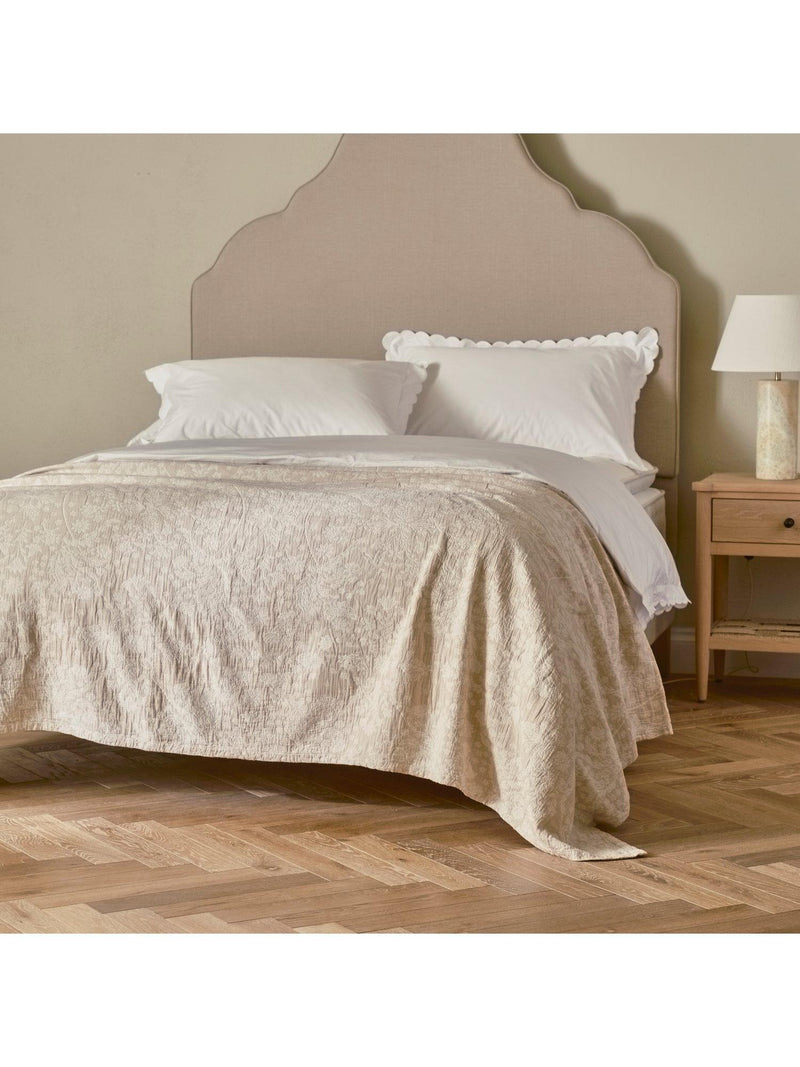 Neptune Etta reversible cotton bedspread natural cream - British product