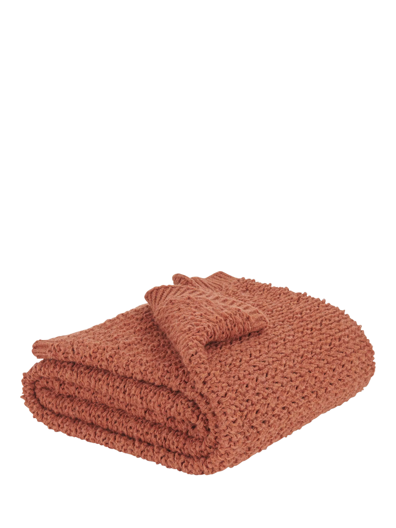 Neptune Hetton throw in Rust 140x200cm - British product