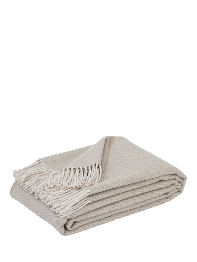 Neptune Sudbury Merino wool throw in natural taupe (British brand)