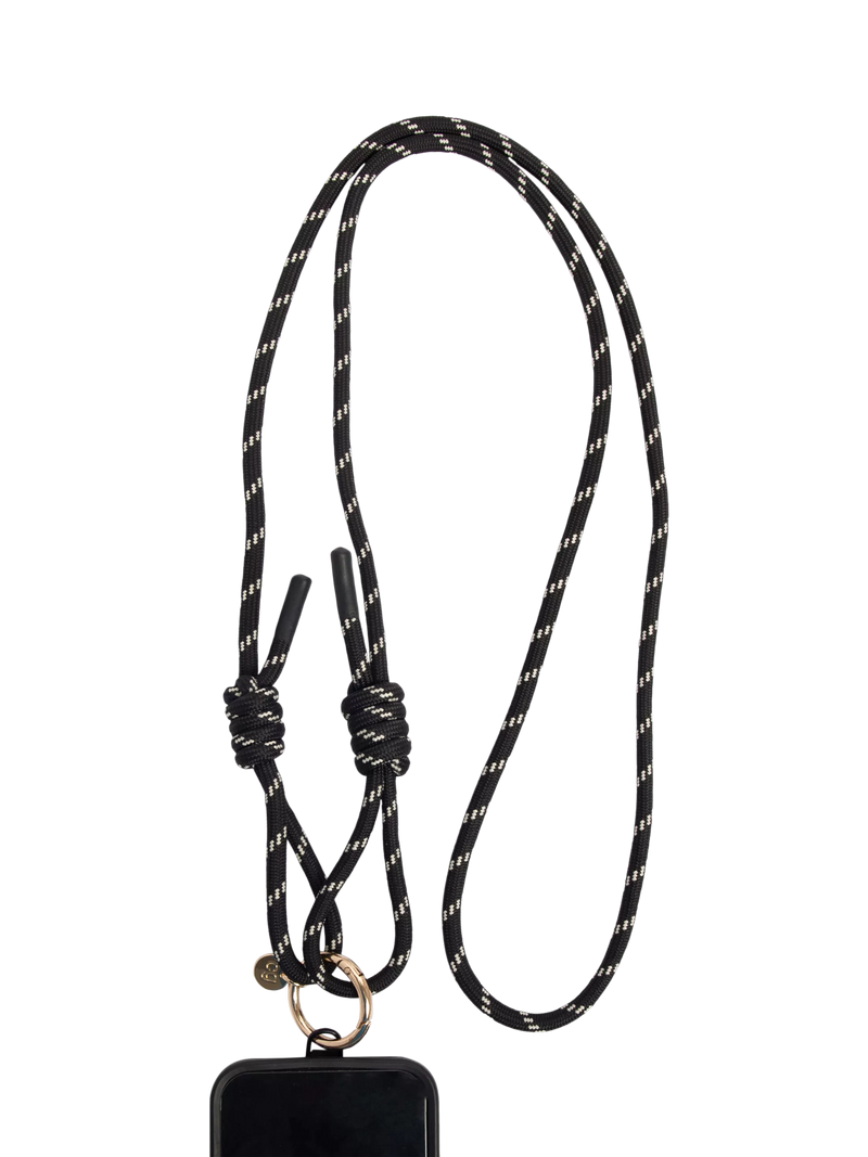 Caroline Gardner cord phone strap black (British brand)