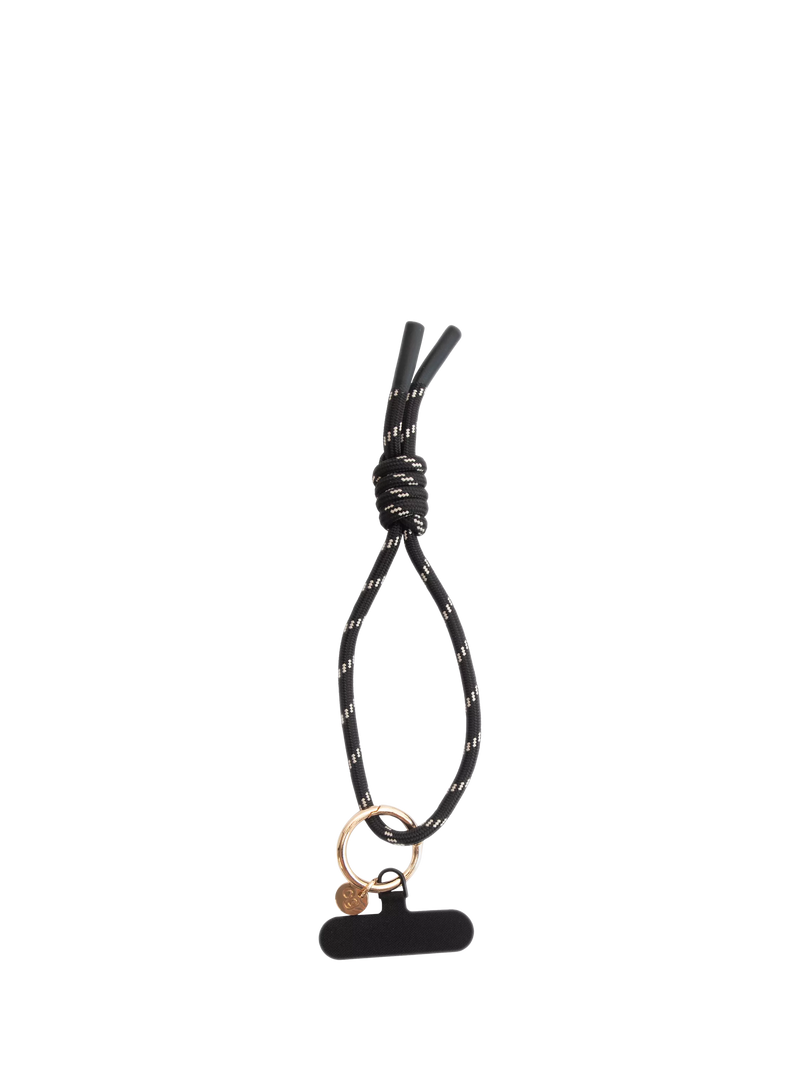 Caroline Gardner cord phone strap black (British brand)