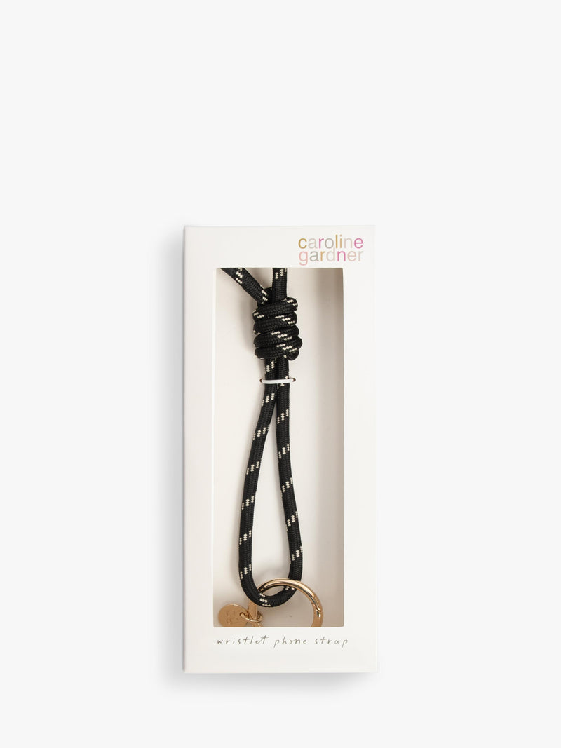 Caroline Gardner cord phone strap black (British brand)