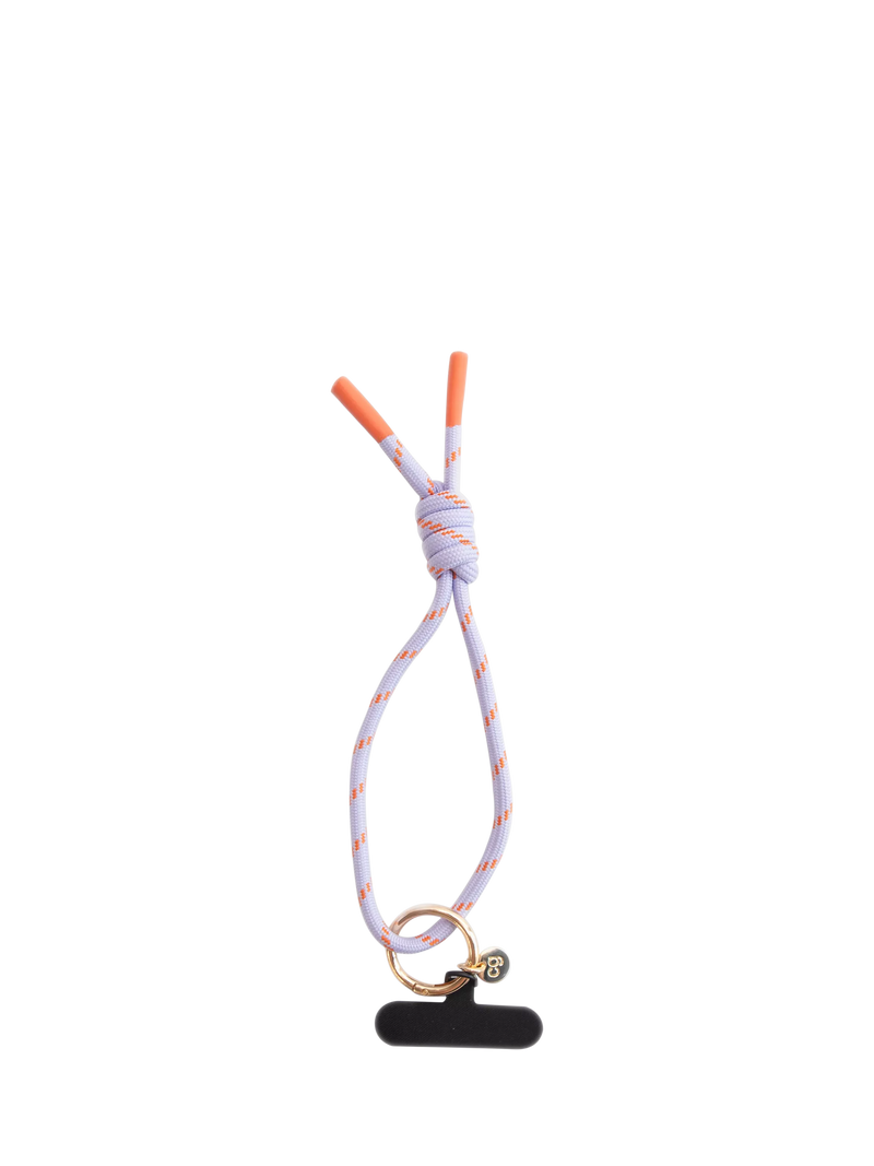 Caroline Gardner cord phone strap lilac orange (British brand)