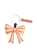 Caroline Gardner stripe bow keyring in pink and red (British brand)