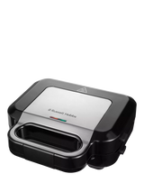 John Lewis Russell Hobbs Creations 3-in-1 Deep Fill Sandwich, Panini & Waffle Maker, Black Silver- Buy online at McGrocer