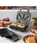 Russell Hobbs 3-in-1 sandwich panini waffle maker black silver - British product