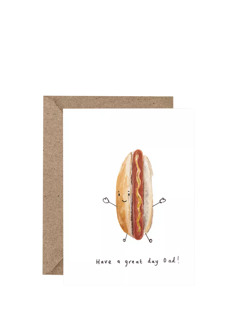 Western Sketch Happy Hot Dog Father's Day card, UK version