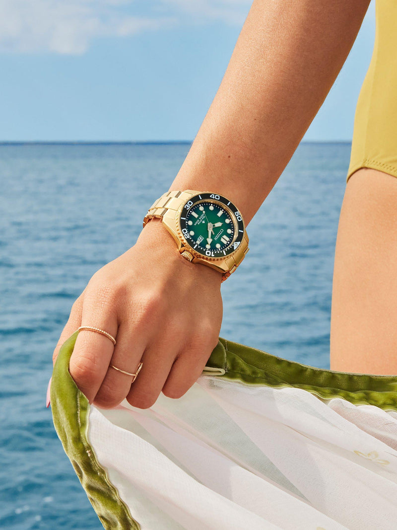 Citizen Promaster Dive watch green dial gold bracelet (British brand)