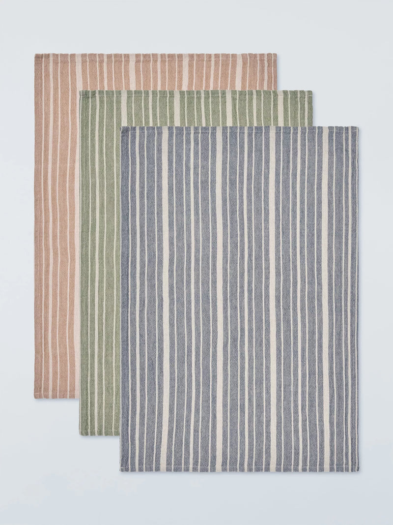 John Lewis pure cotton striped tea towels set of 3 - British product