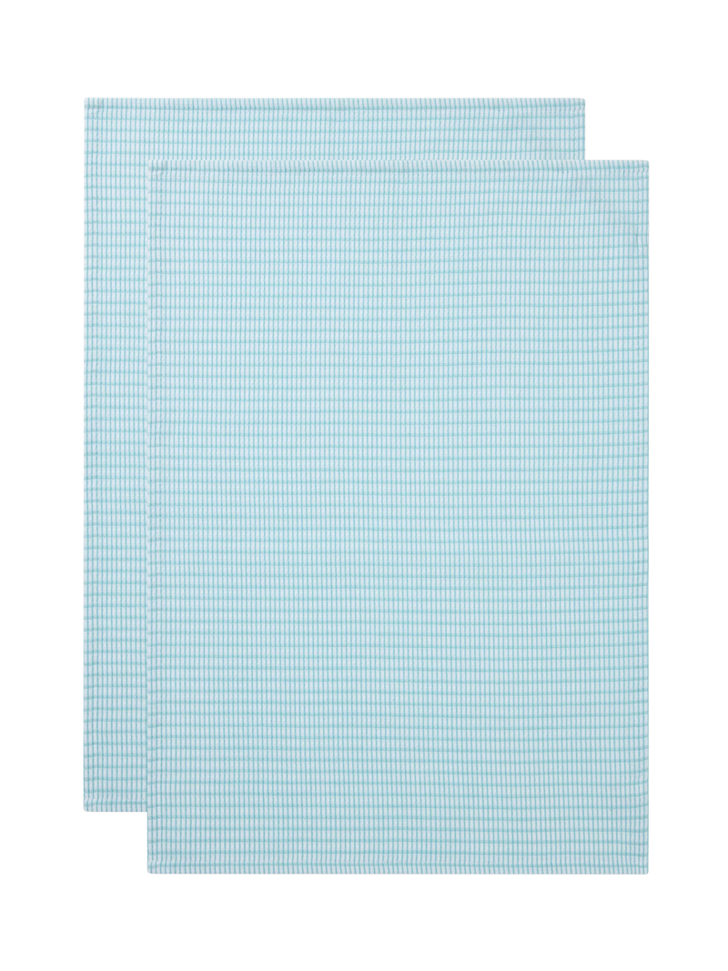 John Lewis waffle cotton tea towels blue, imported from the UK